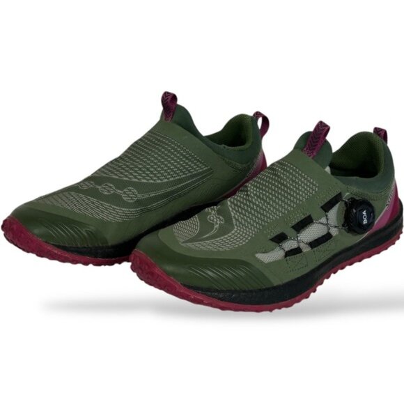 Saucony Switchback Trail Running Shoes Womens Size 9 Pine Fuchsia S105812 Run - Picture 2 of 9